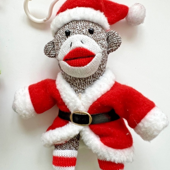 Midwest Sock Monkey w/ Santa Hat 2011, Sock Monkey in Santa Outfit  Ornaments 6" - Picture 5 of 8